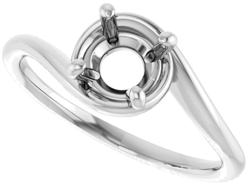 Sužadėtuvių Žiedas „Solitaire“ 585 Baltojo Aukso Round 6.5mm (5)