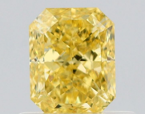 0.61 carat Fancy Intense Yellow-VS2 Natūralus Radiant Deimantas (1)