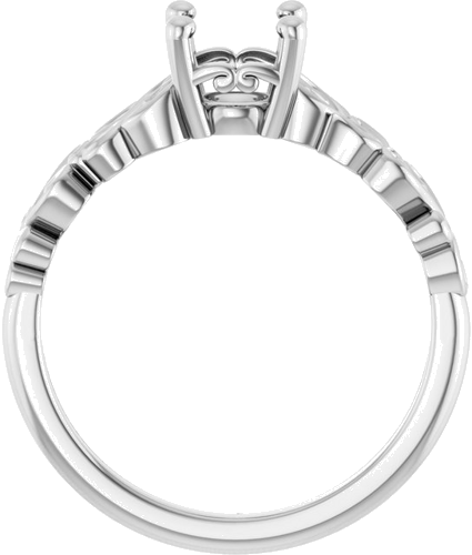 Sužadėtuvių Žiedas „Solitaire Sculptural“ 14k white gold Round 6.5mm (2)