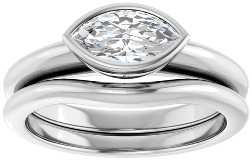 Sužadėtuvių Žiedas „Bezel-Set Solitaire“ 14k white gold Marquise 8.5mm x 4.5mm (8)