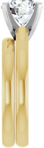 Sužadėtuvių Žiedas „Solitaire“ 585 Baltojo Ir Geltonojo Aukso Round 8.2mm (9)