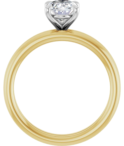 Sužadėtuvių Žiedas „Claw-Prong Solitaire“ 14k yellow/white gold Oval 8mm x 6mm (7)