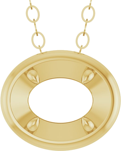 Pakabukas „Solitaire Slide“ 14k yellow gold Oval 8mm x 6mm (1)