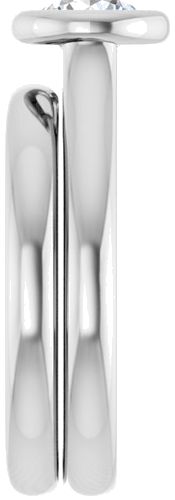 Sužadėtuvių Žiedas „Bezel-Set Solitaire“ 585 Baltojo Aukso Round 5.8mm (9)