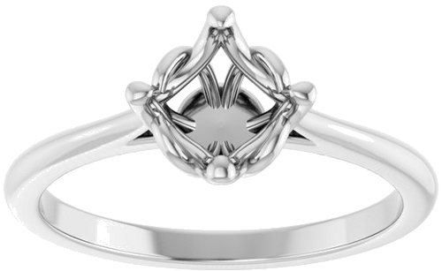 Sužadėtuvių Žiedas „Solitaire“ 14k white gold Round 6.5mm (3)