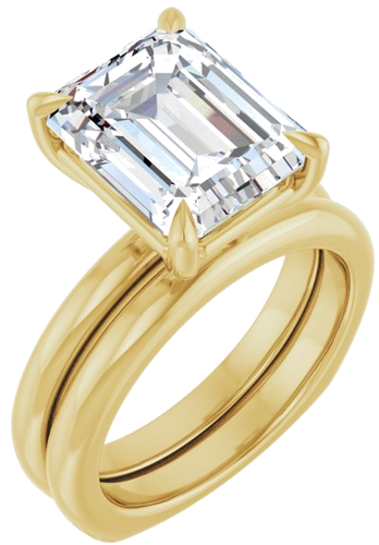 Sužadėtuvių Žiedas „Claw-Prong Euro Shank“ 14k yellow gold Emerald 11mm x 9mm (6)