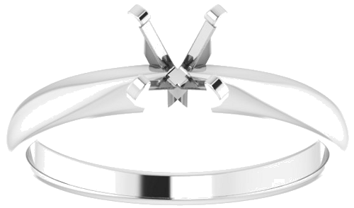10K White 5.0-5.3 mm Round Solitaire Engagement Ring Mounting (3)