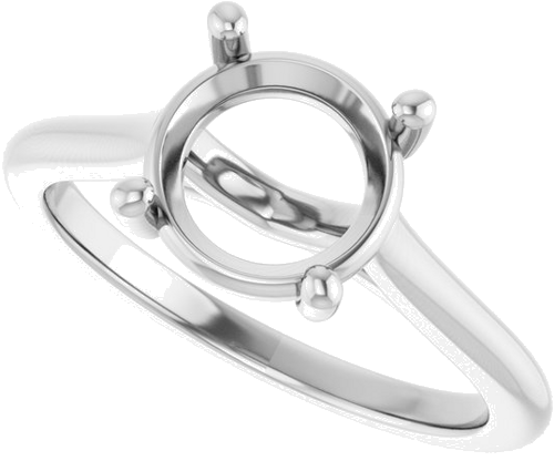 Sužadėtuvių Žiedas 14k white gold Round 8mm (5)
