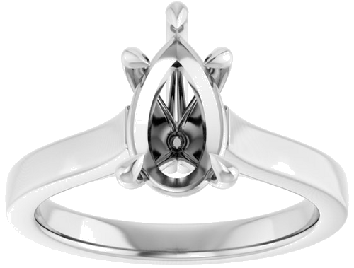 Sužadėtuvių Žiedas „Claw-Prong“ 14k white gold Pear 10mm x 6mm (3)