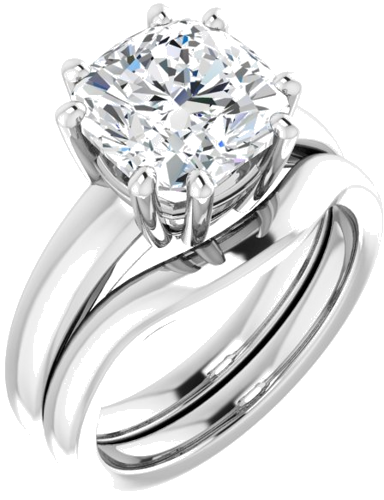 Sužadėtuvių Žiedas „Split-Prong Solitaire“ 14k white gold Cushion 9mm (6)