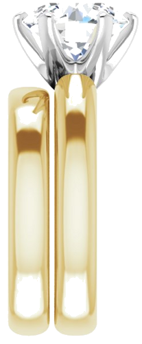 Sužadėtuvių Žiedas „Solitaire“ 585 Baltojo Ir Geltonojo Aukso Round 9.4mm (9)