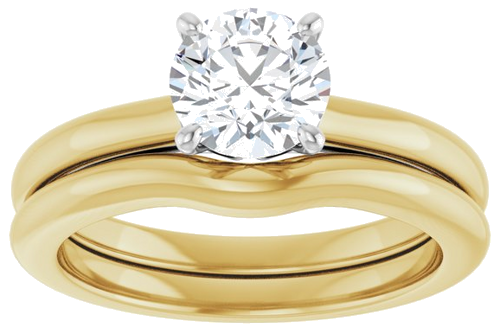 Sužadėtuvių Žiedas „Solitaire“ 14k yellow/white gold Round 6.5mm (8)