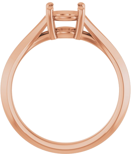 Sužadėtuvių Žiedas „Solitaire Split Shank“ 14k rose gold Round 6.5mm (2)