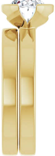 Sužadėtuvių Žiedas „Half-Bezel Solitaire“ 14k yellow gold Oval 9mm x 7mm (9)