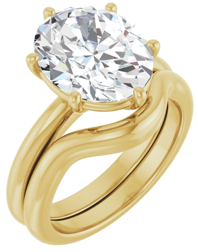 Sužadėtuvių Žiedas 14k yellow gold Oval 12mm x 10mm (6)
