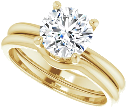 14K Yellow 7.4 mm Round Solitaire Engagement Ring Mounting (10)