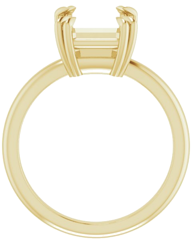 14K Yellow 10x8 mm Emerald Solitaire Engagement Ring Mounting (2)