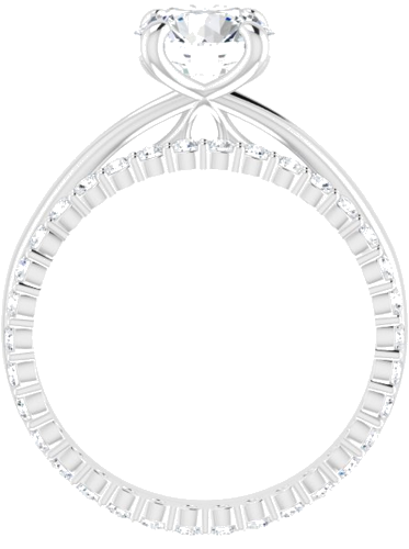Sužadėtuvių Žiedas „Solitaire“ 14k white gold Round 7.4mm (7)