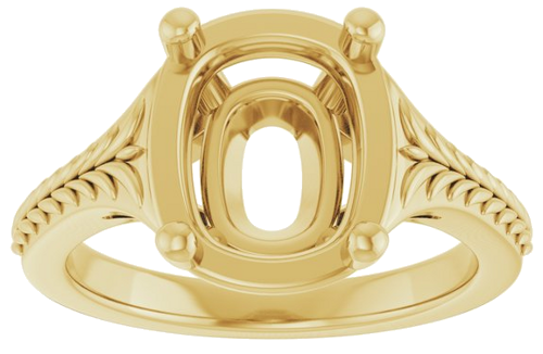 Sužadėtuvių Žiedas „Solitaire“ 14k yellow gold Elongated Cushion 10mm x 8mm (3)