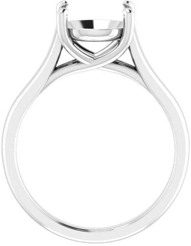 14K White 9 mm Round Solitaire Engagement Ring Mounting (2)