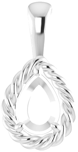 14K White  7x5 mm Pear Pendant Mounting (1)