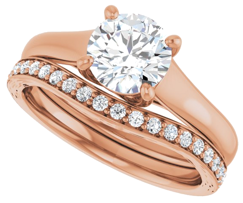 14K Rose 6.5 mm Round Solitaire Engagement Ring Mounting (10)