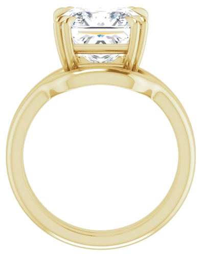 Sužadėtuvių Žiedas „Double Claw-Prong Solitaire“ 14k yellow gold Square 9mm (7)