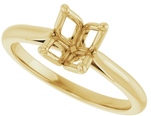 14K Yellow  8x6 mm Oval Solitaire Engagement Ring Mounting (5)