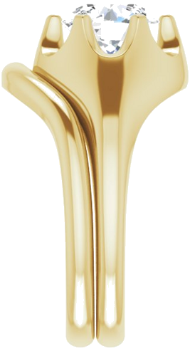 Sužadėtuvių Žiedas „Solitaire Belcher“ 14k yellow gold Round 7.4mm (9)