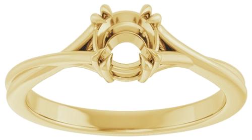 Sužadėtuvių Žiedas „Double Claw-Prong Solitaire Criss-Cross“ 18k yellow gold Round 5.2mm (3)