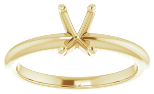 14K Yellow  6x4 mm Emerald Solitaire Engagement Ring Mounting (3)