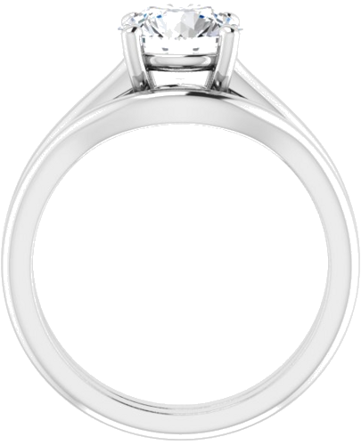 Sužadėtuvių Žiedas „V-End Prong“ 14k white gold Round 7.4mm (7)