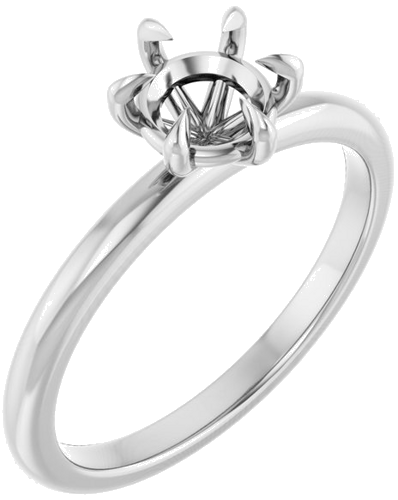 Sužadėtuvių Žiedas „Claw-Prong“ 14k white gold Round 5.8mm (1)