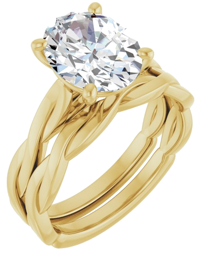 Sužadėtuvių Žiedas „Infinity-Inspired“ 14k yellow gold Oval 10mm x 8mm (6)