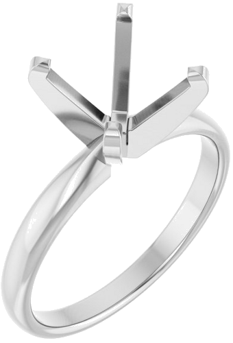 Sužadėtuvių Žiedas „Solitaire“ 14k white gold Cushion 8mm (1)