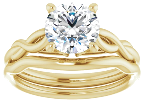 Sužadėtuvių Žiedas „Solitaire Sculptural“ 14k yellow gold Round 7.4mm (8)