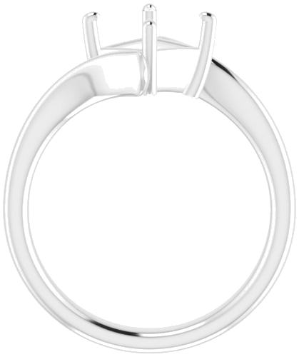 Sužadėtuvių Žiedas „Solitaire Bypass“ 14k white gold Square 6mm (2)