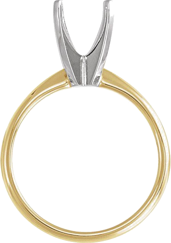 Sužadėtuvių Žiedas „Solitaire“ 14k yellow/white gold Elongated Cushion 9mm x 7mm (2)