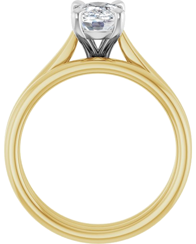 Sužadėtuvių Žiedas „Claw-Prong Solitaire“ 14k yellow/white gold Elongated Cushion 8mm x 6mm (7)