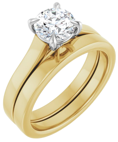 Sužadėtuvių Žiedas „Claw-Prong“ 14k yellow/white gold Round 6.5mm (6)