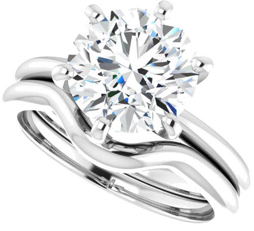 14K White  9 mm Round Solitaire Engagement Ring Mounting (10)