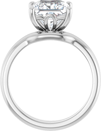 Sužadėtuvių Žiedas 10k white gold Square 7.5mm (7)