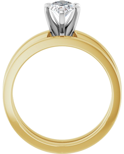 Sužadėtuvių Žiedas „Solitaire“ 14k yellow/white gold Marquise 10mm x 5mm (7)