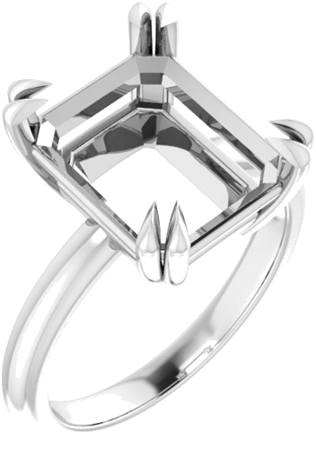 Sužadėtuvių Žiedas „Solitaire“ 950 Platinos Emerald 12mm x 10mm (1)