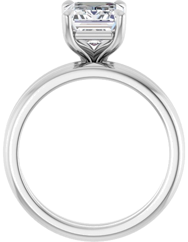 Sužadėtuvių Žiedas 585 Baltojo Aukso Emerald 9mm x 7mm (6)