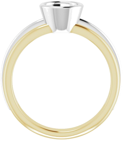 Sužadėtuvių Žiedas „Bezel-Set Solitaire“ 14k yellow/white gold Round 6mm (2)
