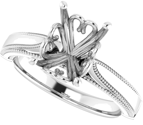 Sužadėtuvių Žiedas „Solitaire“ 14k white gold Emerald 9mm x 7mm (5)