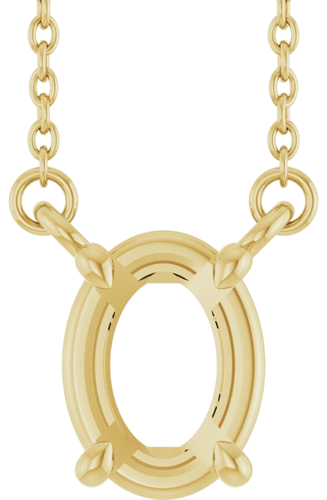 Pakabukas „Oval 4-Prong“ 14k yellow gold Oval 8mm x 6mm (1)