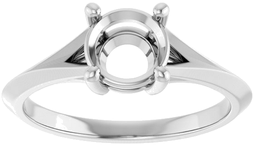 10K White 6.5 mm Round Solitaire Engagement Ring Mounting (3)