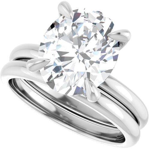 Sužadėtuvių Žiedas „Solitaire“ 585 Baltojo Aukso Oval 11mm x 9mm (10)